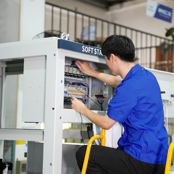 man working in machine